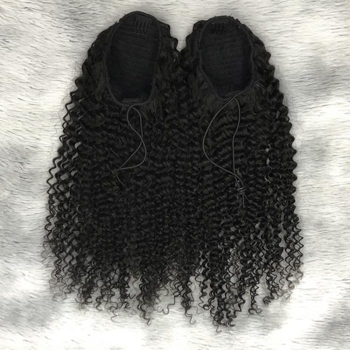 Curly Human Hair Ponytail Extension