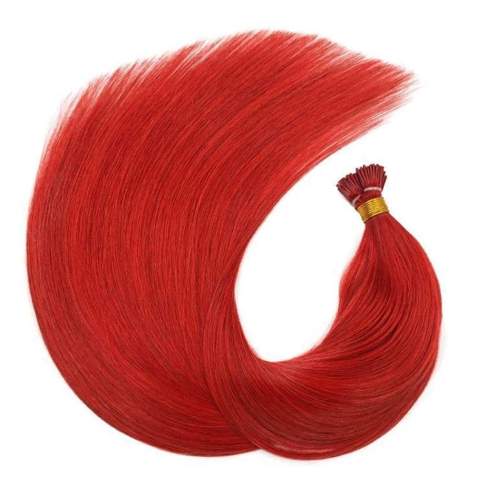 Red I Tip Hair Extensions